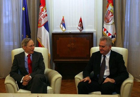 Beograd 24.10.2012.- Predsednik Nikolić sastao se sa ambasadorom SAD Majklom Kirbijem