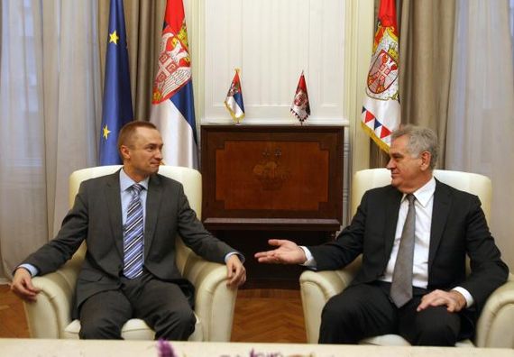 Beograd 5.12.2012. god - Predsednik Nikolić sa predsednikom Vlade Vojvodine Bojanom Pajtićem.