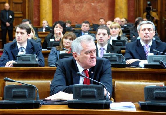 Beograd 12.1.2013 - Predsednik Nikolić na vanrednoj sednici Narodne skupštine Republike Srbije.