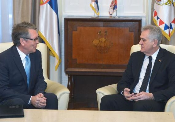 Beograd, 3.2.2014. god. Predsednik Nikolić sa ambasadorom Ruske Federacije, gospodinom Aleksandrom Čepurinom.