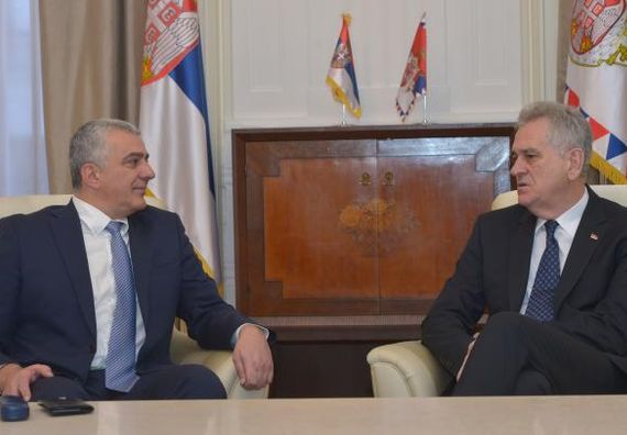 Beograd, 5.2.2014. god. Predsednik Nikolić na sastanku sa Andrijom Mandićem.