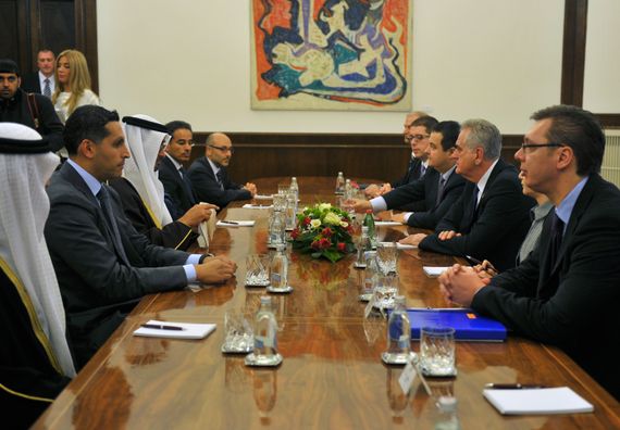 Beograd, 12.12.2013. god. Predsednik Nikolić sa šeikom Muhamedom bin Zajedom.