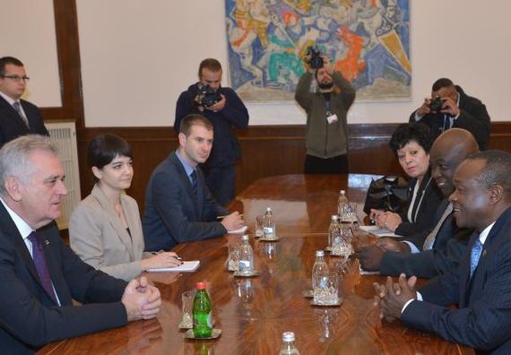 Beograd, 16.12.2013. god. Predsednik Nikolić sa zamenikom predsednika Komisije Afričke unije.