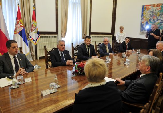 Beograd, 9.5.2014. god. Predsednik Nikolić sa delegacijom senata Republike Poljske.