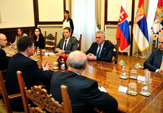 Beograd, 9.5.2014. god. Predsednik Nikolić sa Miroslavom Lajčakom, zamenikom premijera i ministrom inostranih poslova Slovačke Republike.