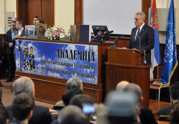 Beograd, 25.3.2014. god. Predsednik Nikolić na akademiji povodom 15. godišnjice početka NATO bombardovanja.