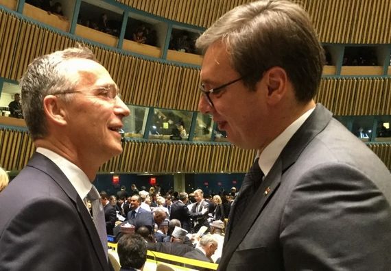 Generalni sekretar NATO Jens Stoltenberg i predsednik Vučić