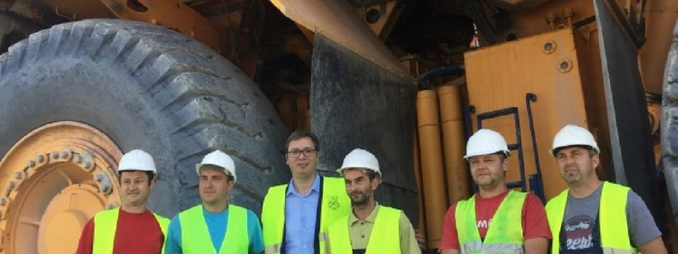 Predsednik Vučić obišao površinski kop Rudnika bakra Majdanpek