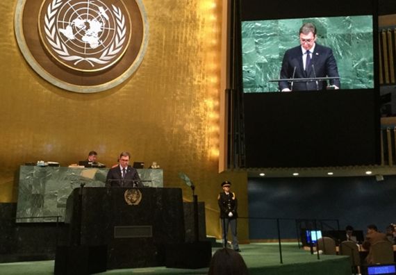 Njujork 21.09.2017. Obraćanje predsednika Aleksandra Vučića Generalnoj skupštini UN