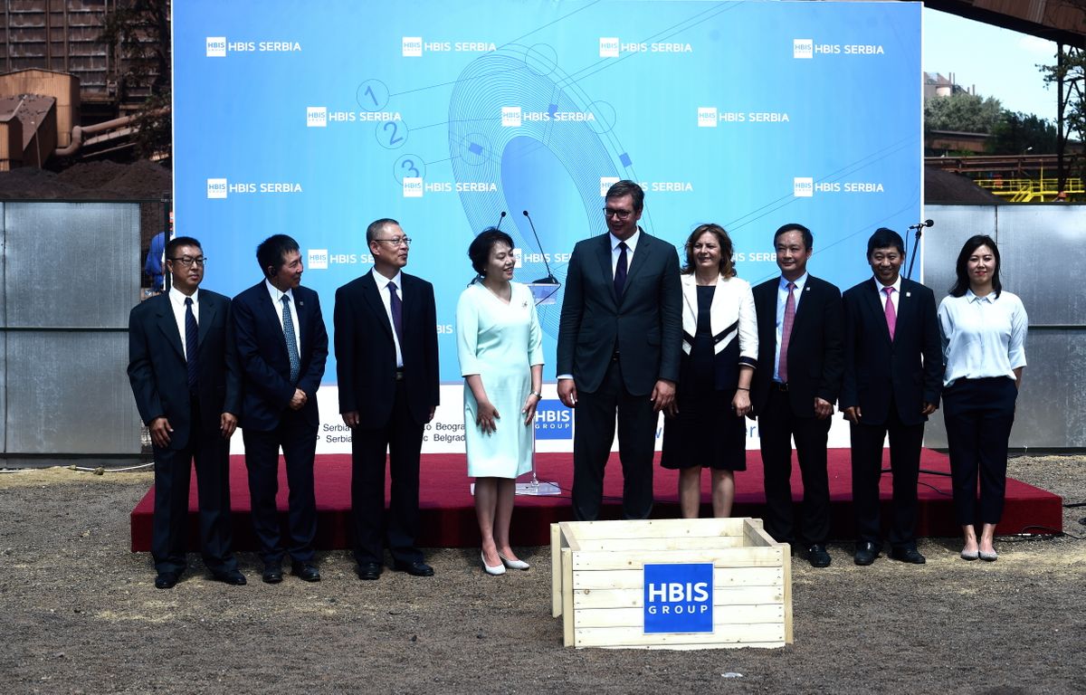 President Vučić at the ground-breaking ceremony for the construction of the new plant facility Aglomeracija of the company HBIS GROUP Serbia