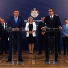 Predsednik Vučić sastao se sa sa srpskim članom Predsedništva BiH Miloradom Dodikom i predstavnicima parlamentarnih stranaka iz Republike Srpske