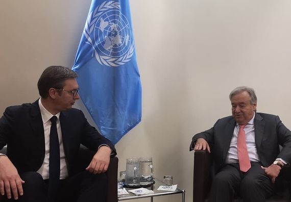 Председник Вучић састао се са генералним секретаром Уједињених нација