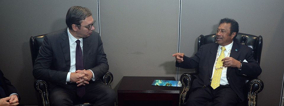 Председник Вучић са председником Републике Палау Томасом Исангом Ременгесом