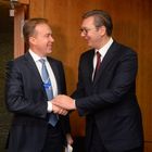 Predsednik Vučić sastao se u Ženevi sa predsednikom i članom UO Svetskog ekonomskog foruma