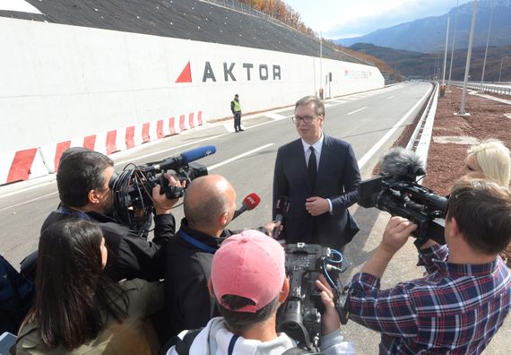 Predsednik Vučić prisustvovao svečanom puštanju saobraćaja na istočnom kraku Koridora 10
