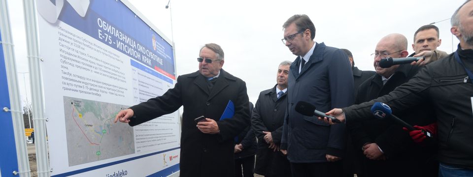 Predsednik Vučić prisustvovao svečanosti povodom završetka izgradnje Ipsilon kraka