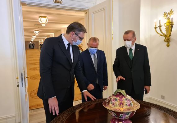 Predsednik Vučić na radnom ručku sa predsednikom Republike Turske