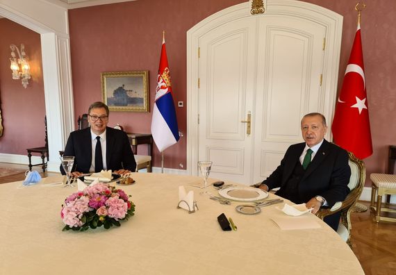 Predsednik Vučić na radnom ručku sa predsednikom Republike Turske