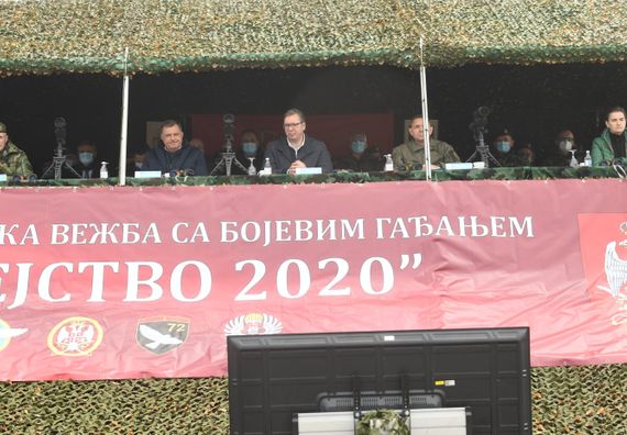 Predsednik Vučić prisustvovao taktičkoj vežbi  Vojske Srbije „Sadejstvo 2020“