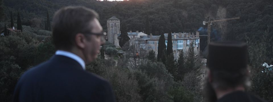 Božićna poseta Hilandaru predsednika Vučića