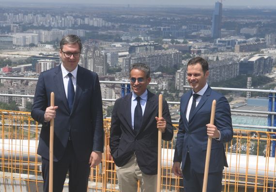 Predsednik Vučić prisustvovao ceremoniji obeležavanja završetka radova na konstrukciji Kule Beograd