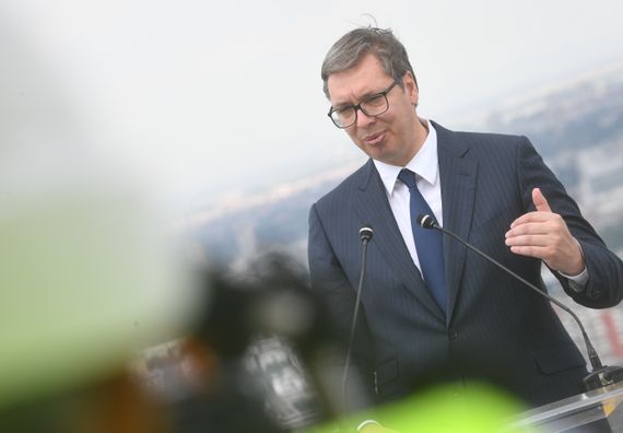 Predsednik Vučić prisustvovao ceremoniji obeležavanja završetka radova na konstrukciji Kule Beograd