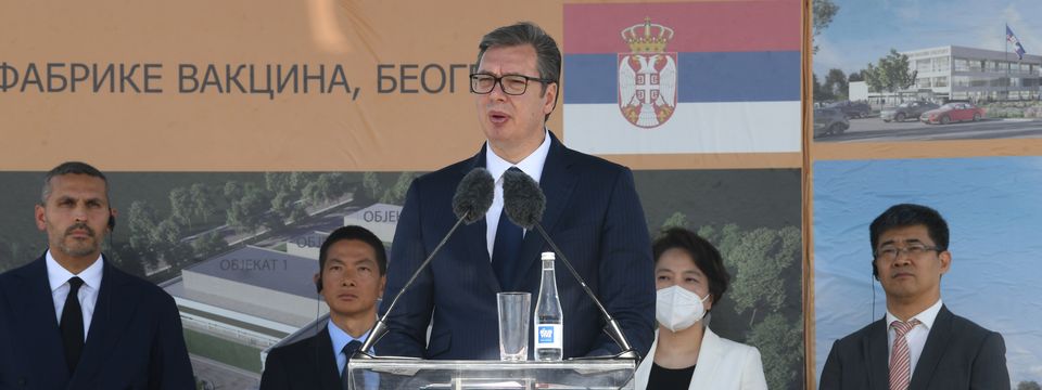 Председник Вучић присуствоваo церемонији полагања камена темељца за иградњу фабрике за производњу вакцина кинеске компаније "Синофарм"