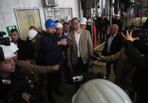 Predsednik Vučić obišao radove na revitalizaciji bloka B termoelektrane „Nikola Tesla B“