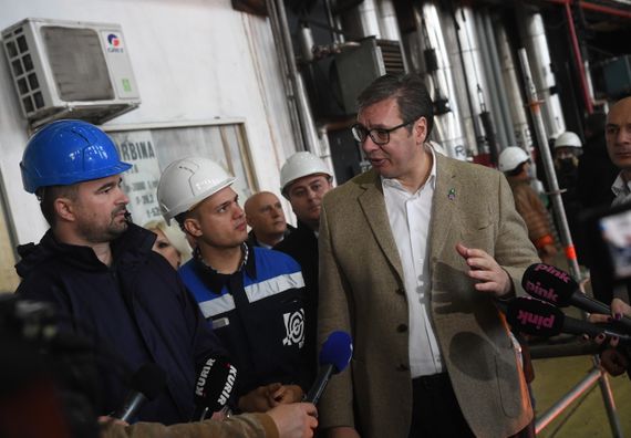 Predsednik Vučić obišao radove na revitalizaciji bloka B termoelektrane „Nikola Tesla B“