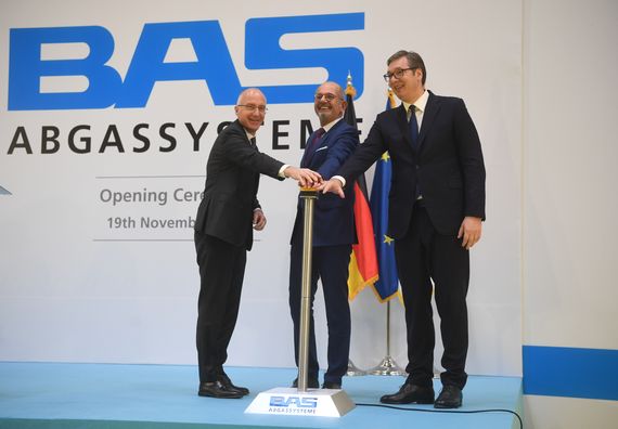 Председник Вучић присуствоваo свечаном отварању фабрике "BAS Boysen Abgassysteme d.o.o"
