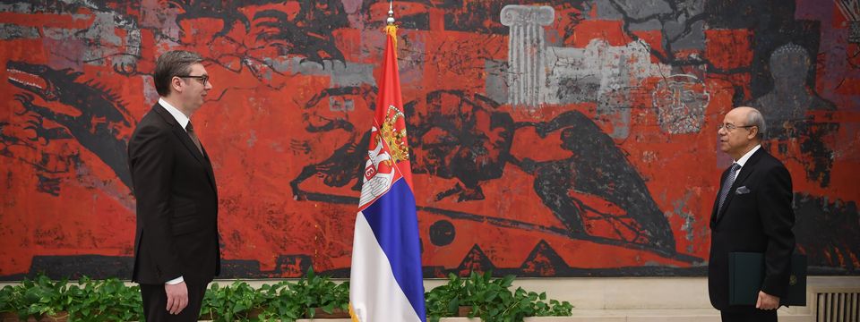 Predsednik Vučić primio akreditivna pisma novoimenovanog ambasadora Narodne Demokratske Republike Alžir