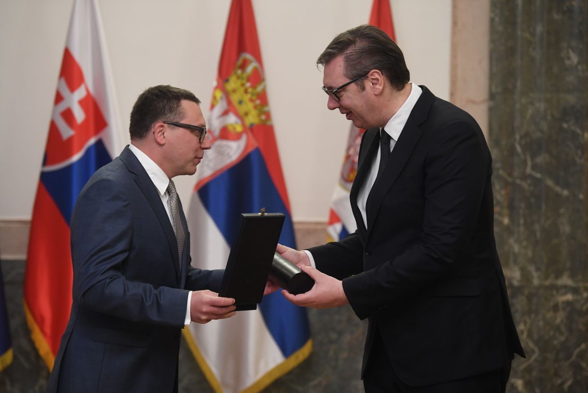 Уручење Ордена српске заставе другог степена председнику Европске агенције за сарадњу у кривичним стварима (Eurojust)