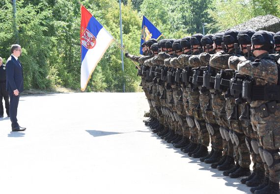 Predsednik Vučić na pokazno-taktičkoj vežbi "Gruža 2022"