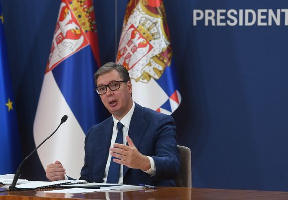 Obraćanje predsednika Vučića nakon sastanka sa predstavnicima Srba sa KiM