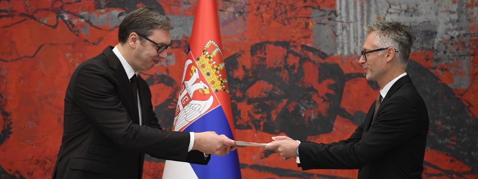 Predsednik Vučić primio akreditivna pisma novoimenovanog ambasadora Republike Austrije