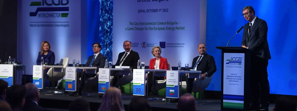 Predsednik Vučić prisustvovao ceremoniji puštanja u rad gasnog interkonektora Bugarska – Grčka