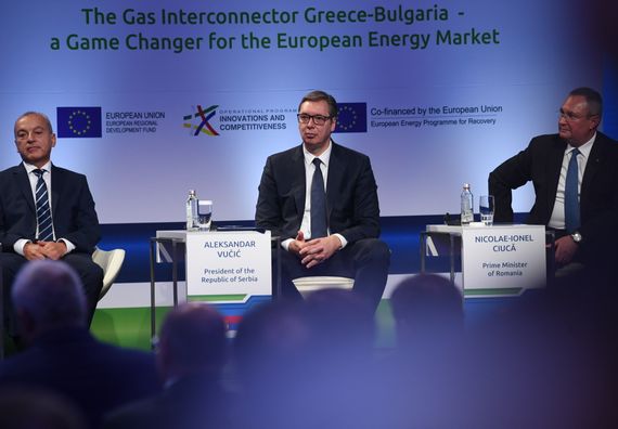 Predsednik Vučić prisustvovao ceremoniji puštanja u rad gasnog interkonektora Bugarska – Grčka