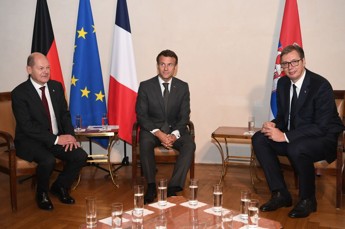 Са председником Републике Француске и канцеларом Савезне Републике Немачке