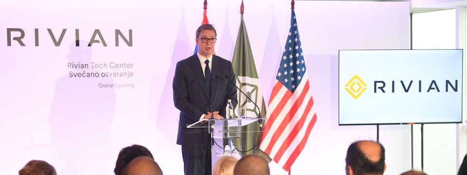 Predsednik Vučić prisustvovao svečanom otvaranju tehnološkog centra kompanije "Rivian"