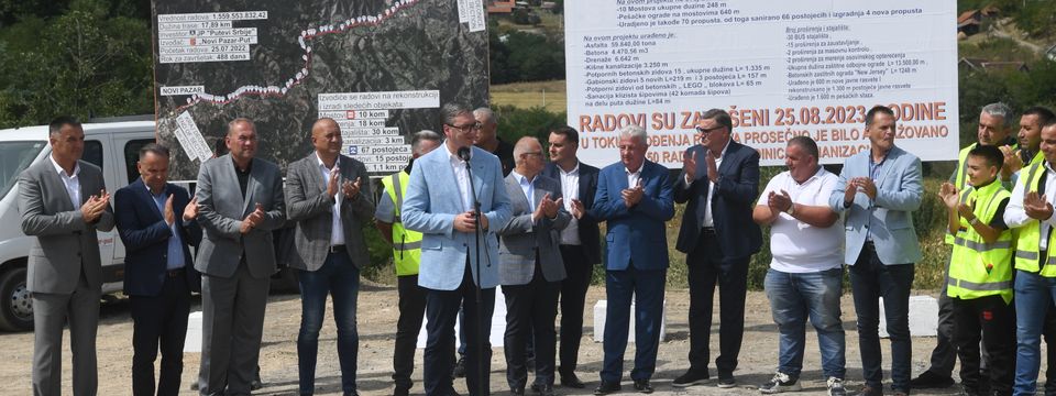 Председник Вучић обишао реконструисани пут Рашка - Нови Пазар