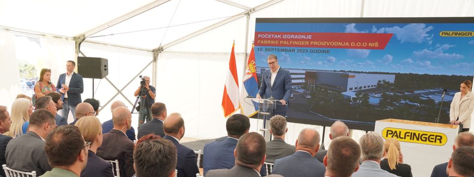 Predsednik Vučić prisustvovao obeležavanju početka radova na izgradnji fabrike kompanije "PALFINGER"