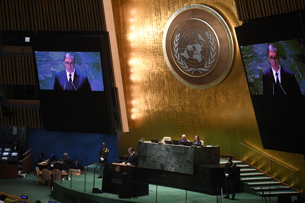 Obraćanje predsednika Vučića učesnicima 78. zasedanja Generalne skupštine Ujedinjenih nacija